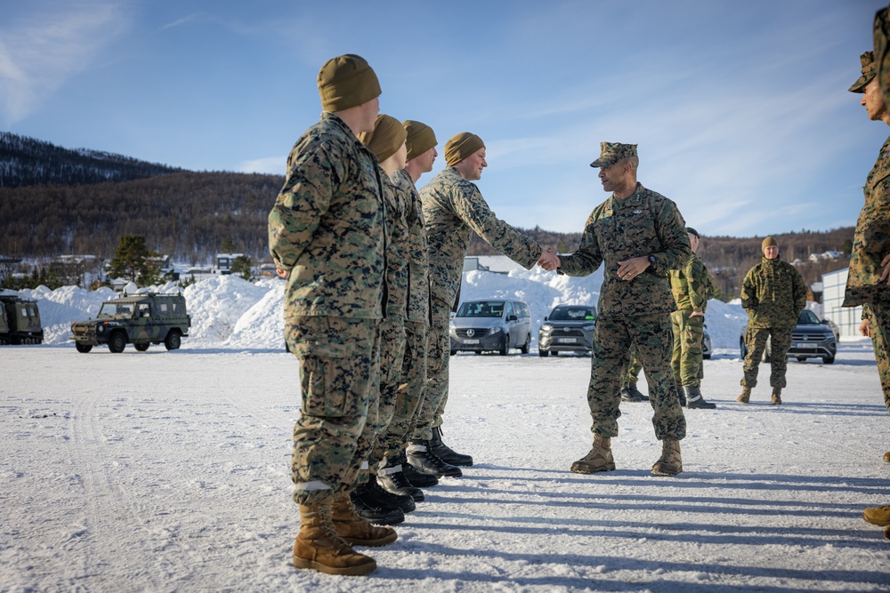 Exercise Joint Viking 25: II MEF and 2d MARDIV Leadership Visits Marines and Sailors Participating in Exercise JV25