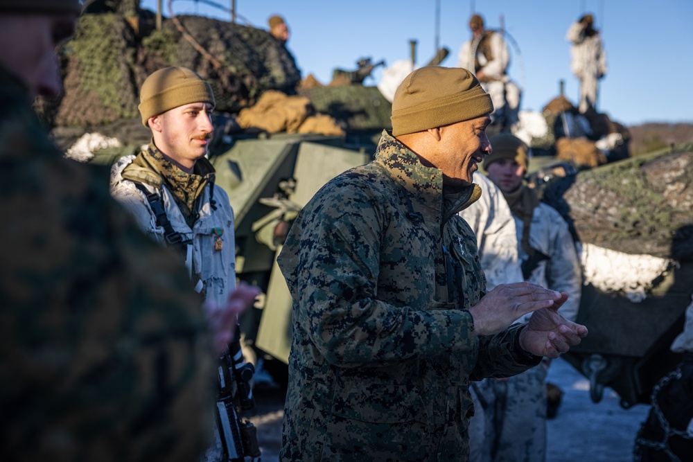 Exercise Joint Viking 25: II MEF and 2d MARDIV Leadership Visits Marines and Sailors Participating in Exercise JV25