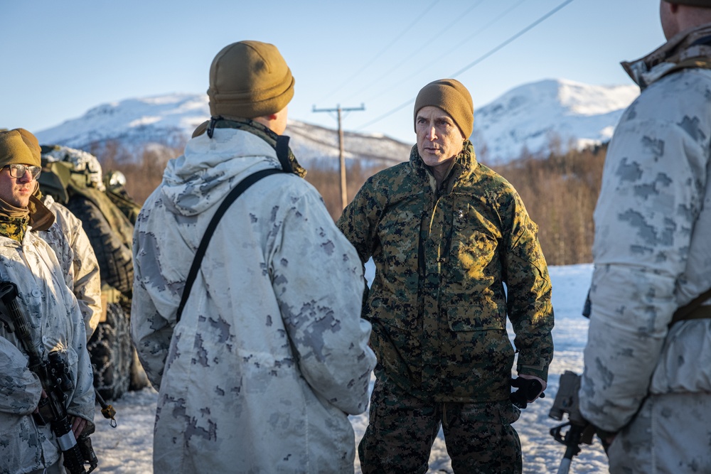 Exercise Joint Viking 25: II MEF and 2d MARDIV Leadership Visits Marines and Sailors Participating in Exercise JV25