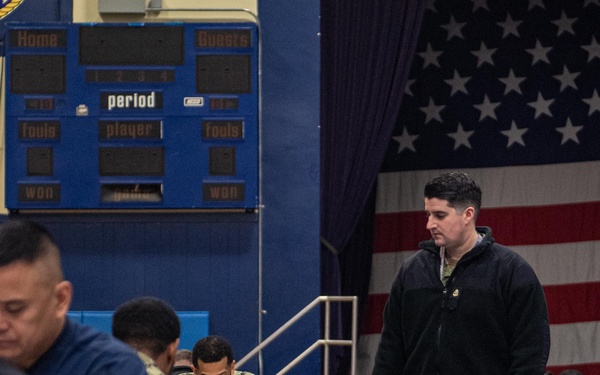 USS Ronald Reagan (CVN 76) Sailors take Navy-wide E-6 advancement exam