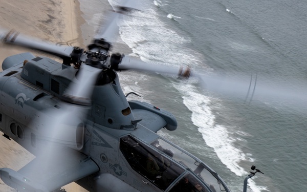 HMLAT-303 flies over Camp Pendleton
