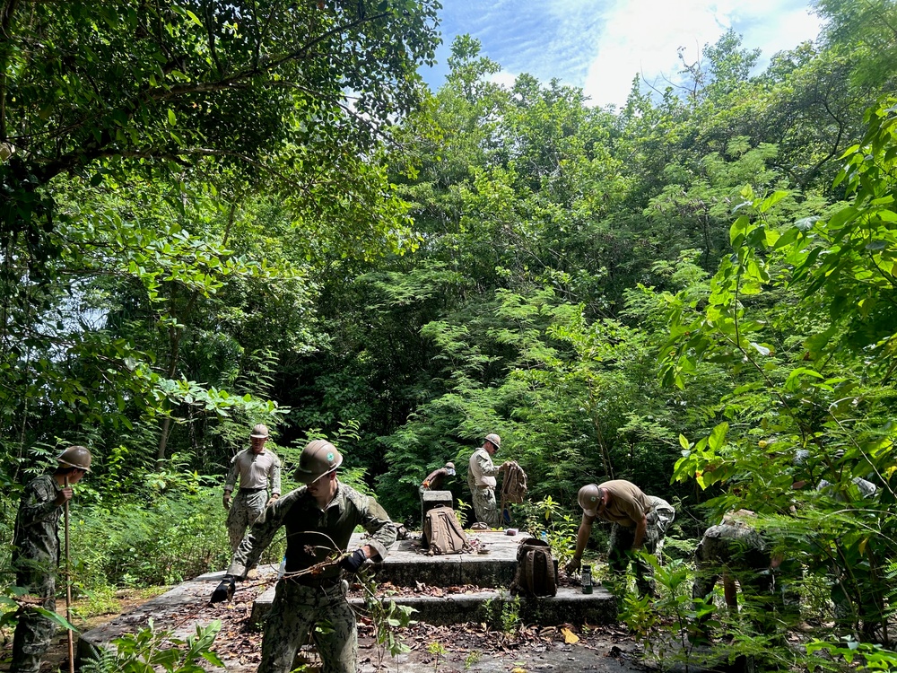 NMCB-3 Cleans up a World War 2 memorial
