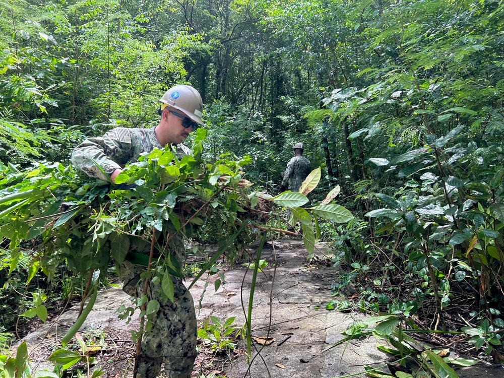 NMCB-3 Cleans up a World War 2 memorial