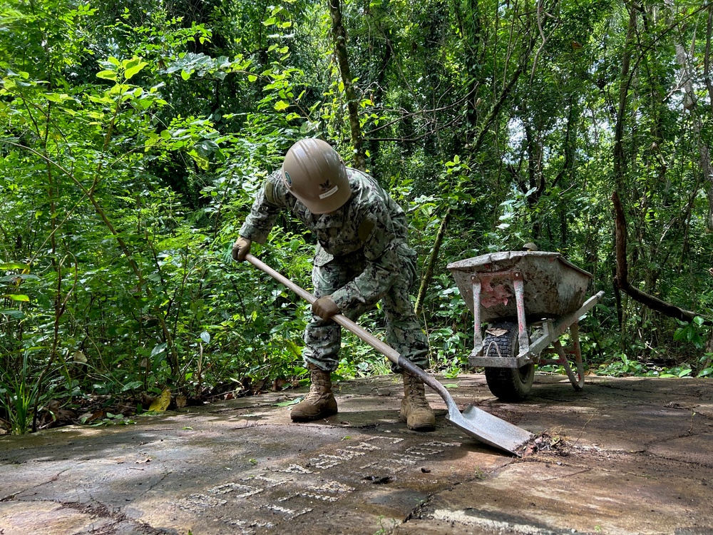 NMCB-3 Cleans up a World War 2 memorial