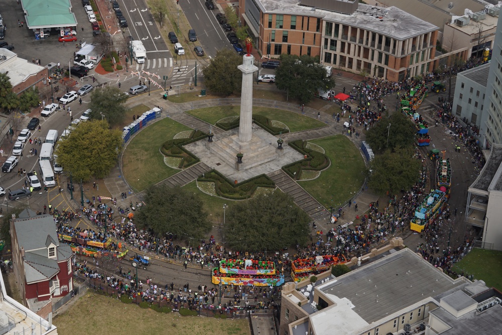 U.S. Coast Guard conducts overflights of Mardi Gras 2025