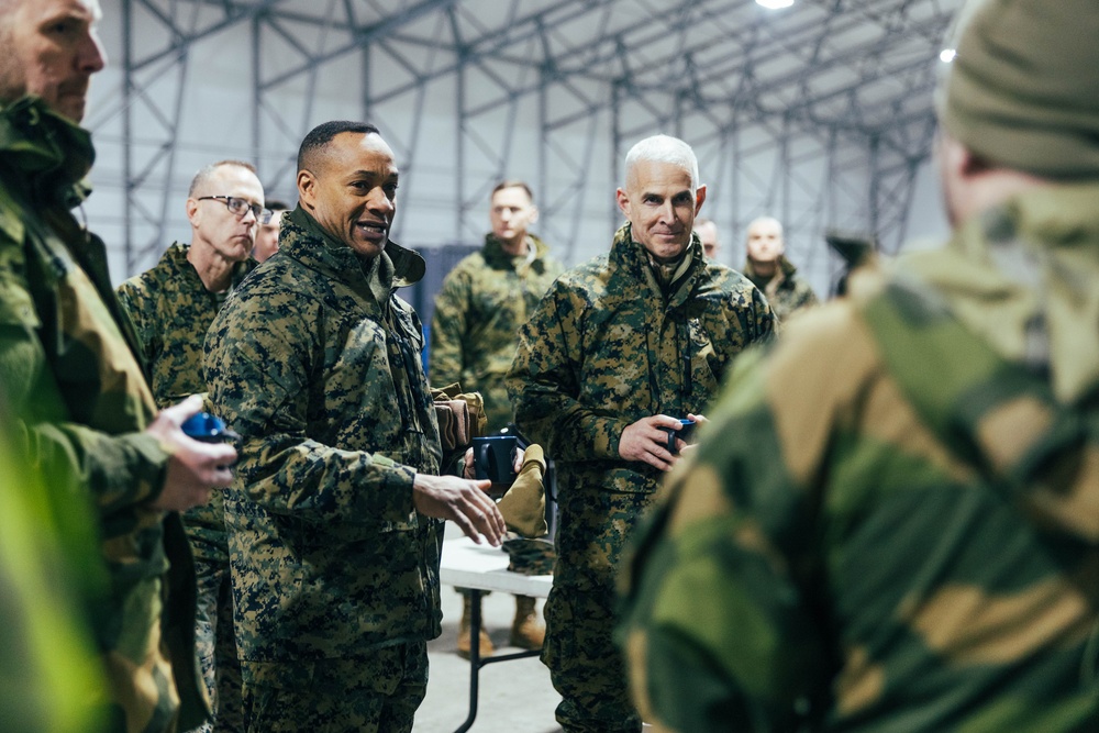 Exercise Joint Viking 25: II MEF and 2d MARDIV Leadership Visit Marines and Sailors Participating in Exercise JV25