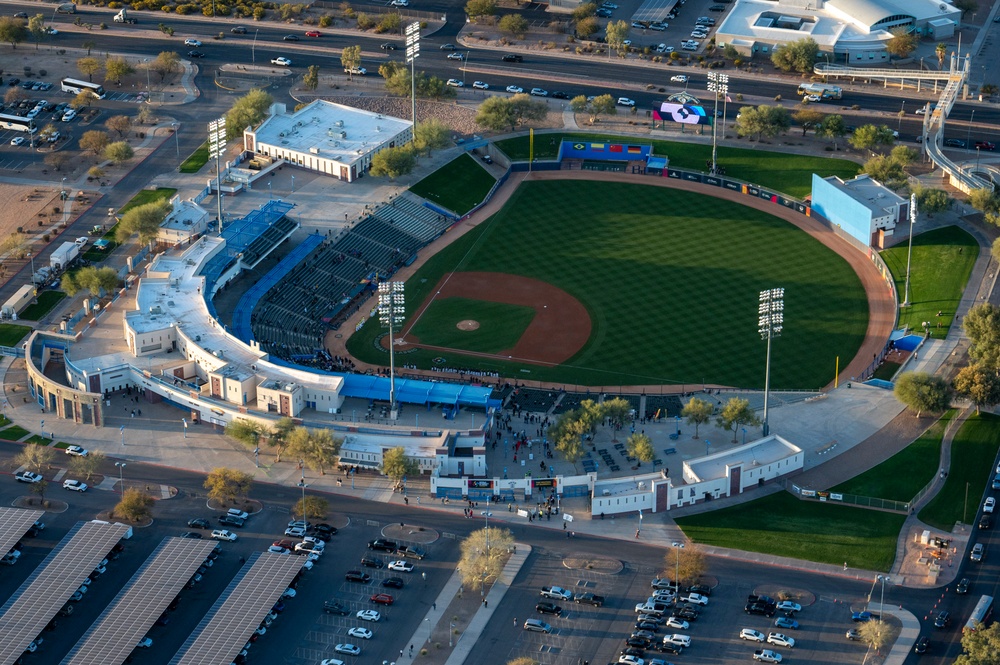 Baseball World Classic qualifier game flyover