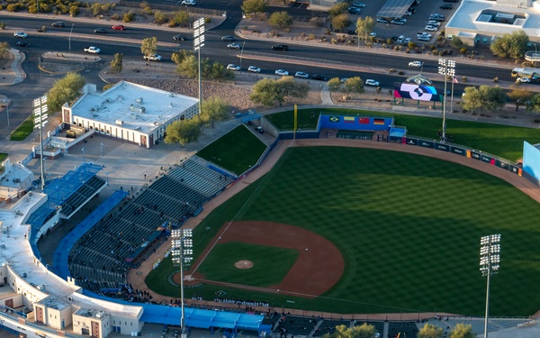 Baseball World Classic qualifier game flyover