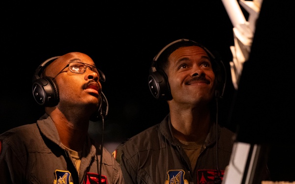 A B-1B Lancer assigned to the 34th Expeditionary Bomb Squadron takes off to conduct one of the last flying sorties in support of BTF 25-1, Mar. 6, 2025