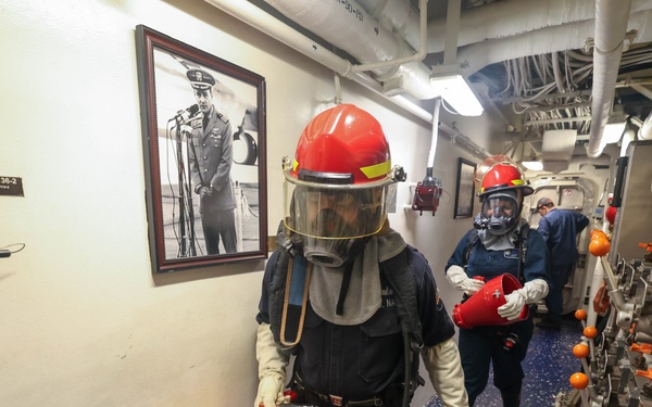 USS William P. Lawrence conducts routine operations as part of the Carl Vinson Carrier Strike Group