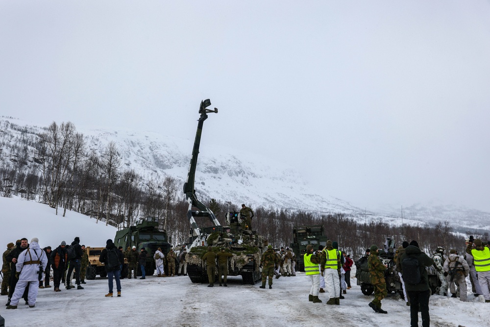 U.S., Allied forces present military equipment display for media in Norway during exercise