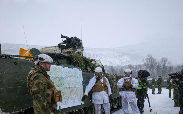 U.S., Allied forces present military equipment display for media in Norway during exercise