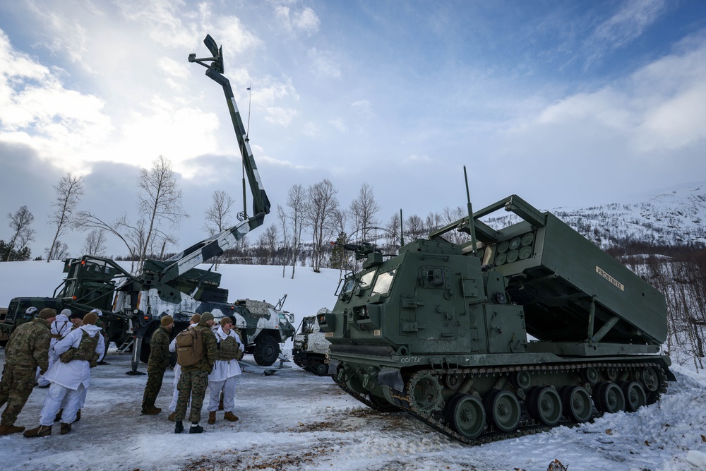 U.S., Allied forces present military equipment display for media in Norway during exercise