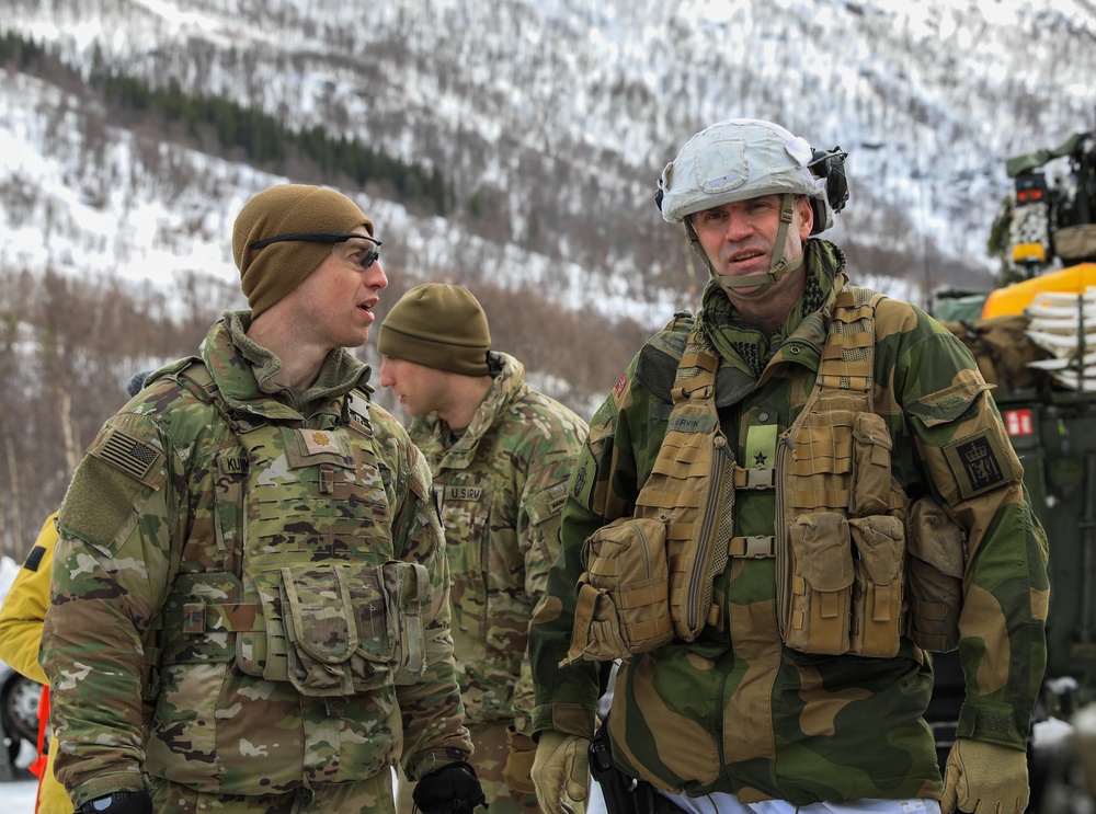 U.S. Army MLRS battalion, Allied militaries conduct static display for external media during exercise in Norway