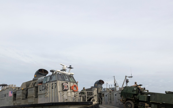 QUART 25.2: Marines and Sailors perform LCAC drills with HIMARS on Red Beach