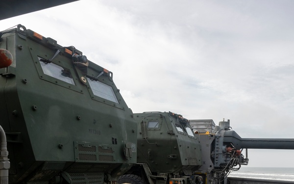 QUART 25.2: Marines and Sailors perform LCAC drills with HIMARS on Red Beach