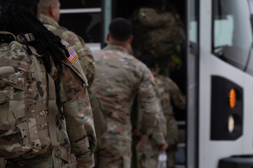 U.S. Soldiers arrive to Fort Bliss to support Southern Border Mission