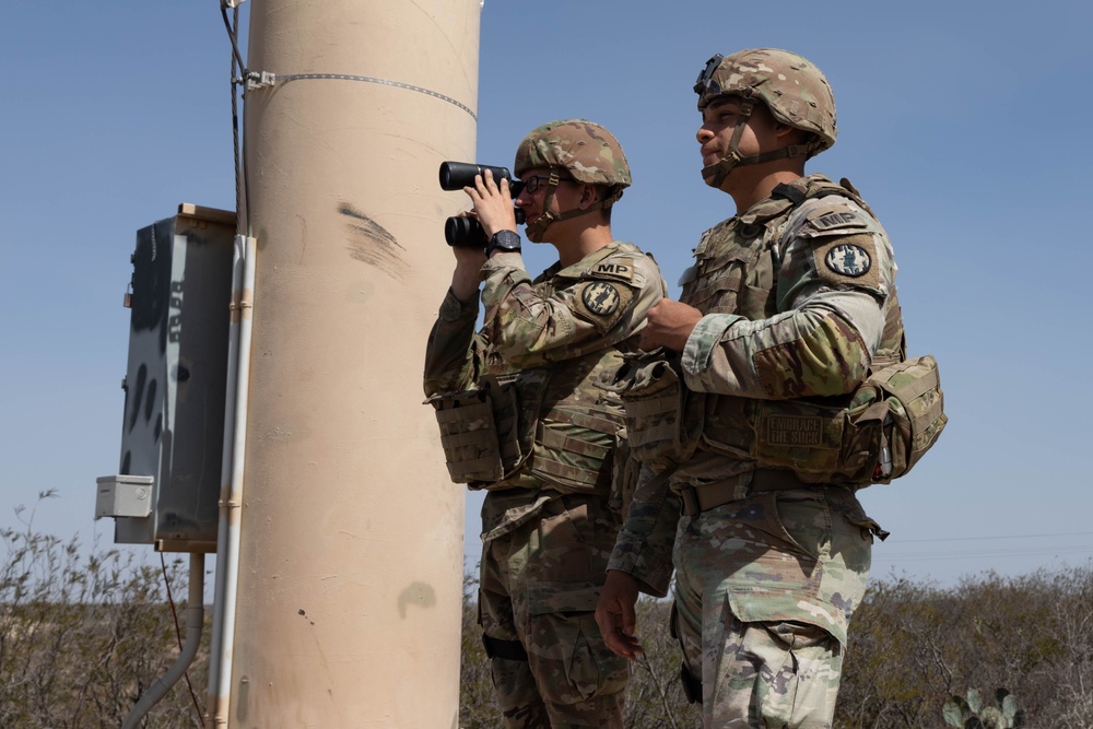 977th Military Police Company monitors Eagle Pass for illegal border crossing