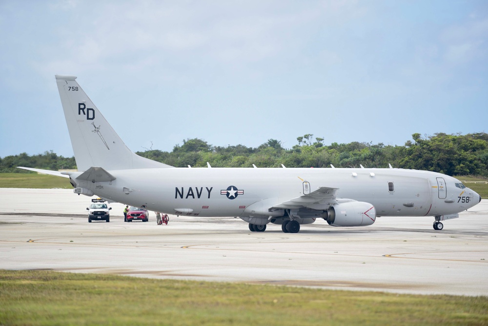 U.S. Navy P-8A Poseidon Prepares for a Search and Rescue Mission out of Andersen Air Force Base, Guam