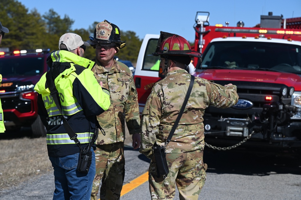 New York National Guard and over 80 Fire Departments fight Pine Barrens Fire