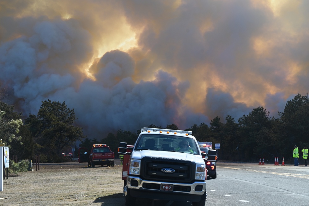 New York National Guard and over 80 Fire Departments fight Pine Barrens Fire