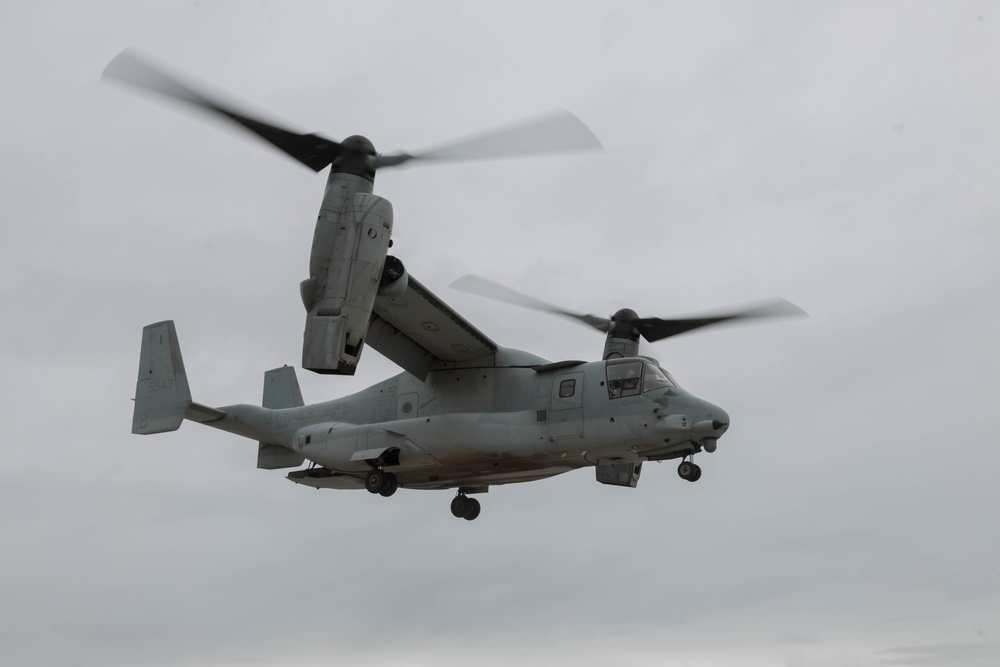 U.S. Marines with VMM-164 conduct an MV-22 Osprey training flight