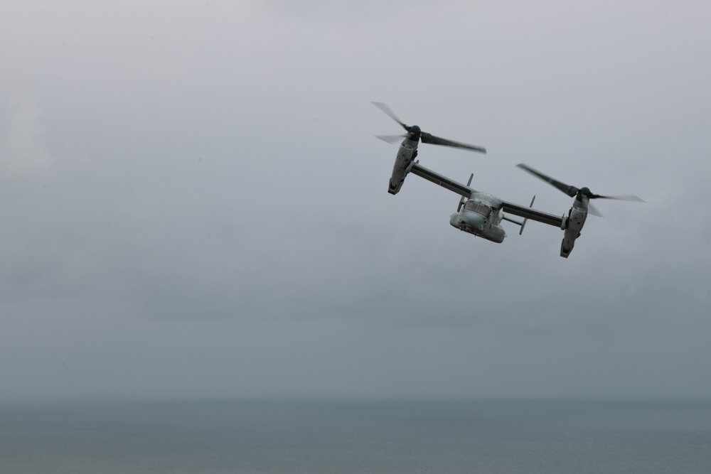 U.S. Marines with VMM-164 conduct an MV-22 Osprey training flight