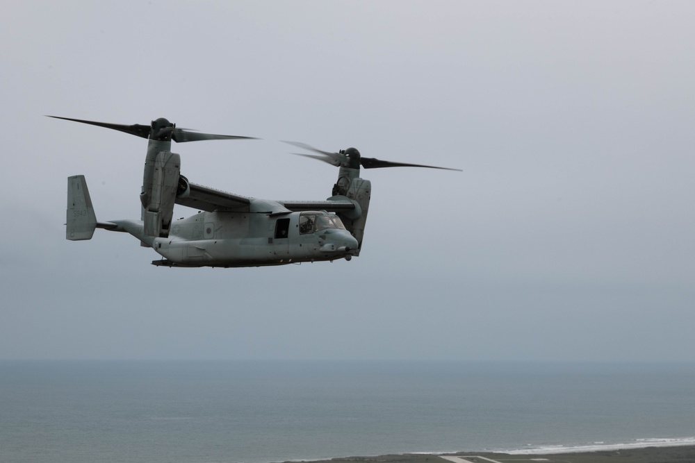 U.S. Marines with VMM-164 conduct an MV-22 Osprey training flight