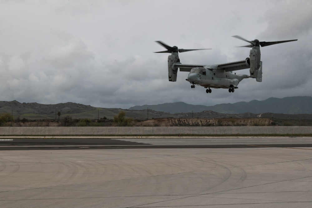 U.S. Marines with VMM-164 conduct an MV-22 Osprey training flight