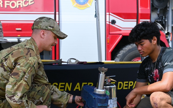 Andersen firefighters and refuelers spark conversation at the University of Guam
