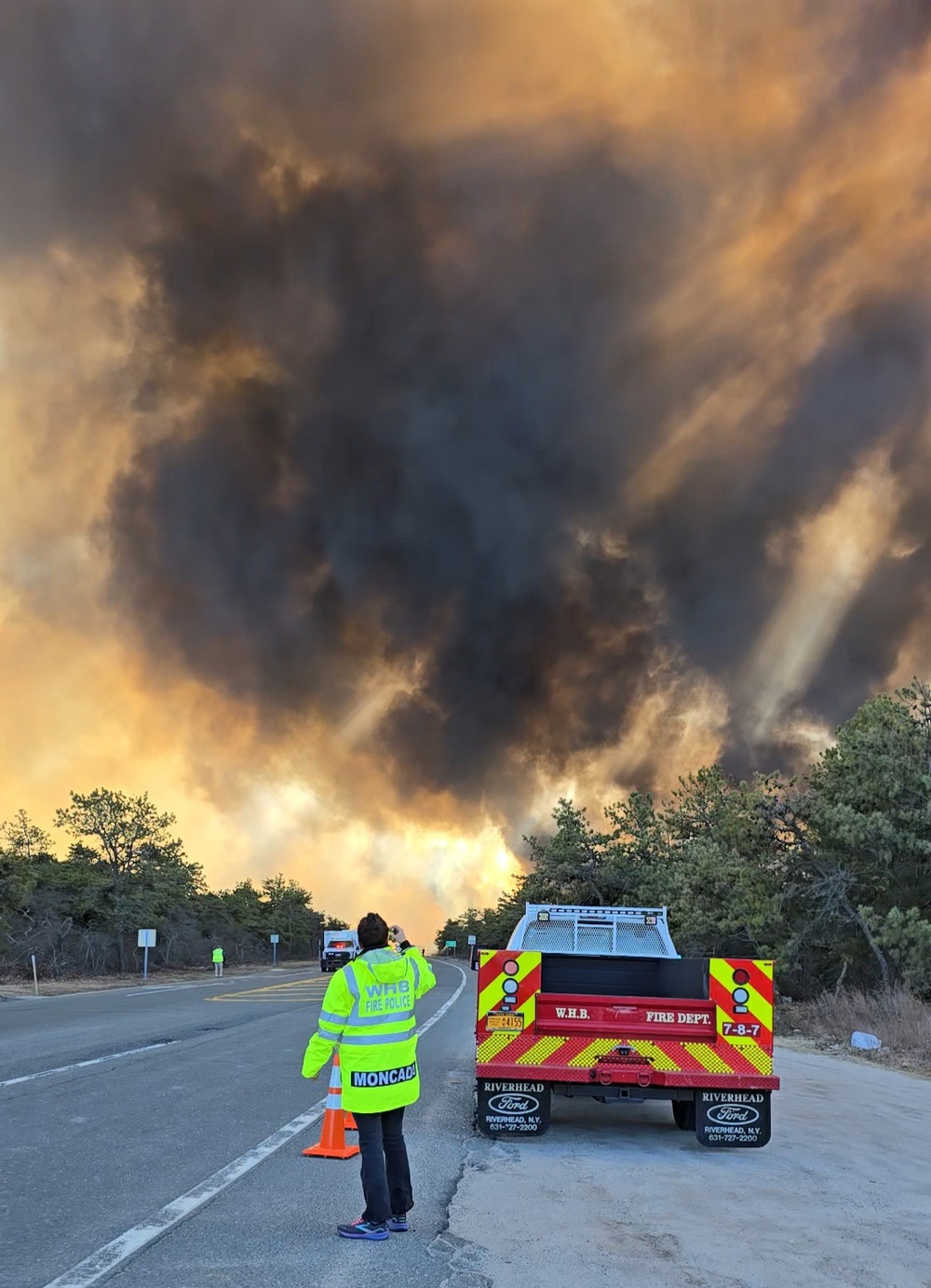 New York National Guard and over 80 Fire Departments fight Pine Barrens Fire