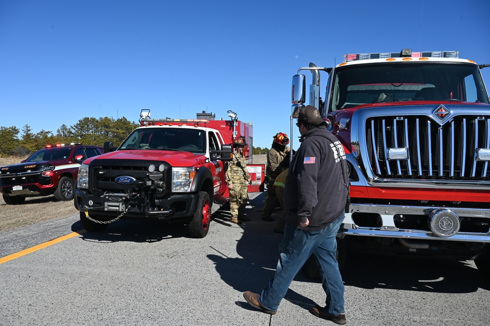 New York National Guard and over 80 Fire Departments fight Pine Barrens Fire