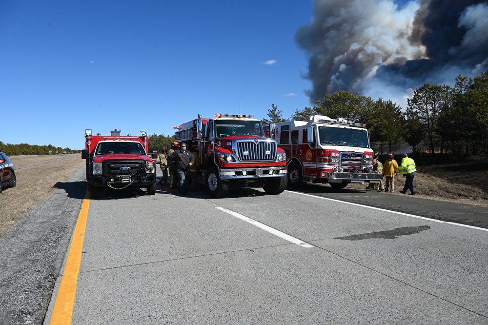 New York National Guard and over 80 Fire Departments fight Pine Barrens Fire