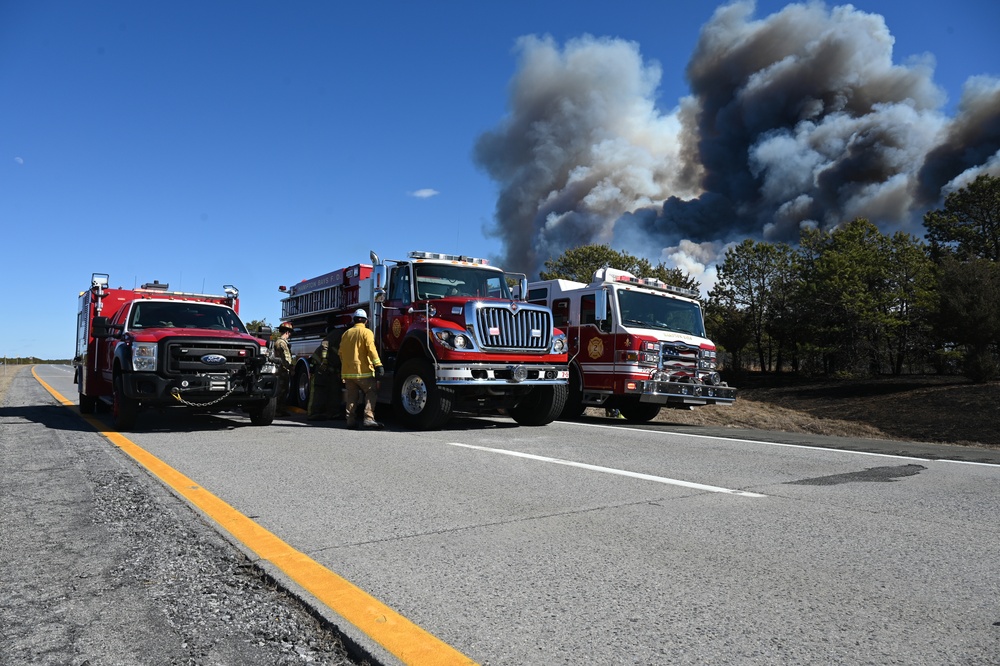 New York National Guard and over 80 Fire Departments fight Pine Barrens Fire