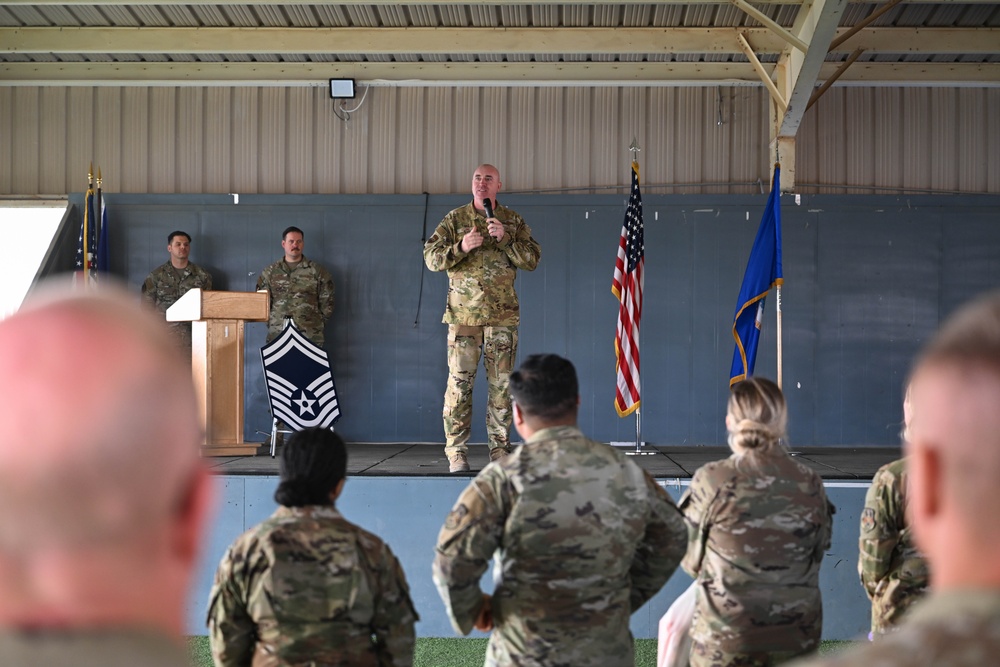 386 AEW leaders recognize newest senior master sergeants