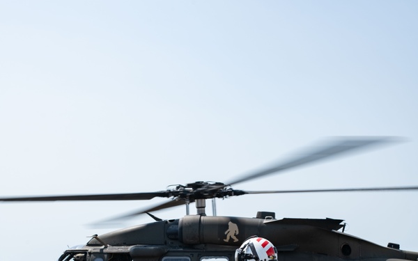 U.S. Marines perform aviation-delivered ground refueling on U.S. Army Sikorsky UH-60 Black Hawk during Cobra Gold 25