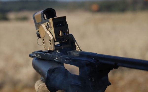 Headquarters and Headquarters Battery, 1st Battalion, 77th Field Artillery Regiment fire the M320 Grenade Launcher Module