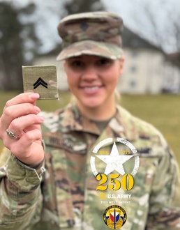 Being promoted, becoming an NCO during Army’s 250th birthday year truly extraordinary