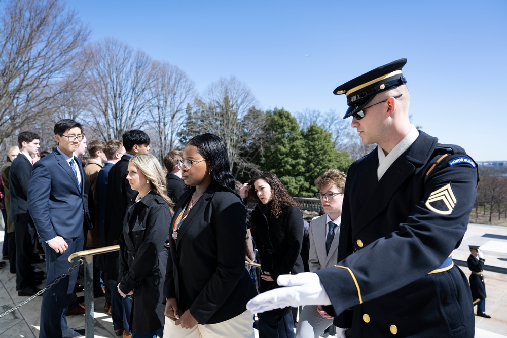 Students From the United States Senate Youth Program Visit Arlington National Cemetery