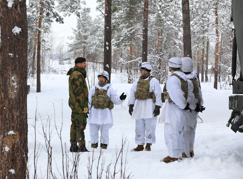 Norwegian Crown Prince Haakon visits MLRS battalion Soldiers during exercise Joint Viking 25 in Norway