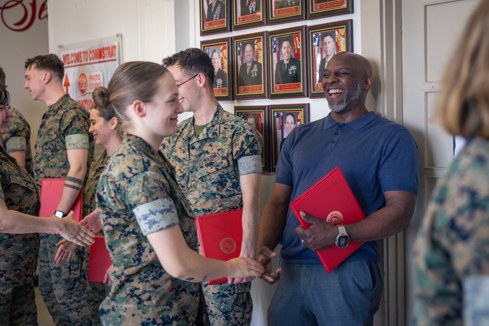 COMMSTRAT Marines receive awards for State Funeral participation