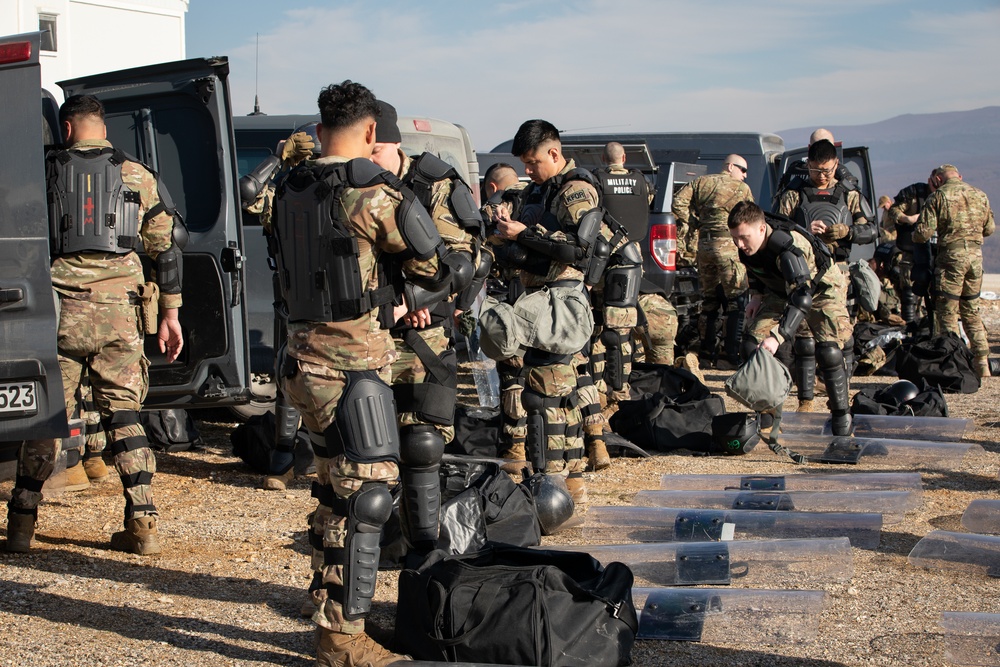 Multinational crowd riot control training at Camp Bondsteel