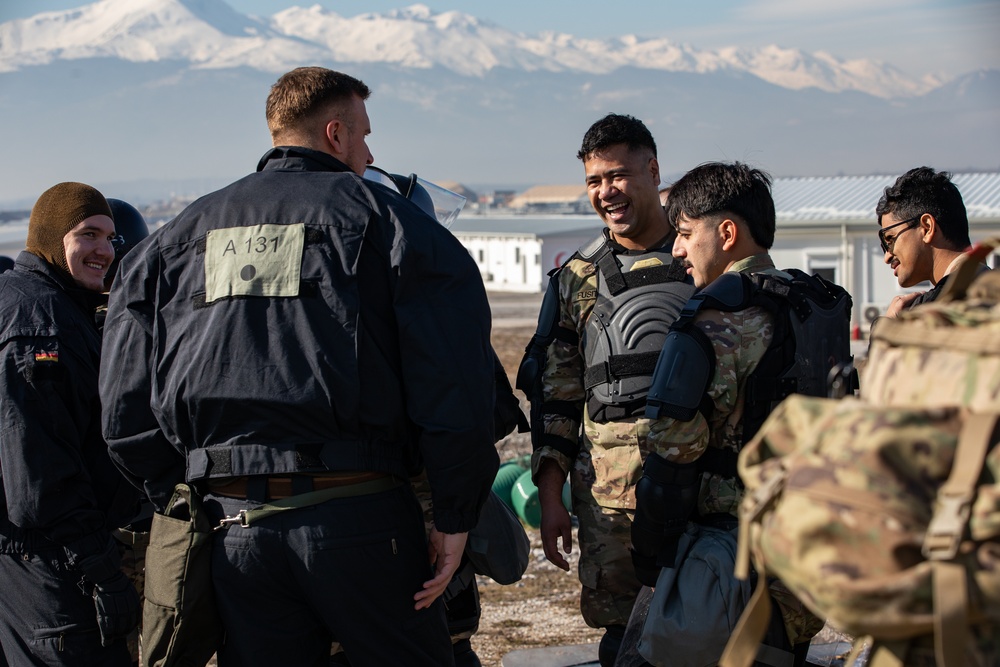 Multinational crowd riot control training at Camp Bondsteel