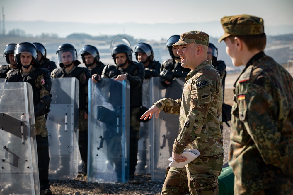 Multinational crowd riot control training at Camp Bondsteel