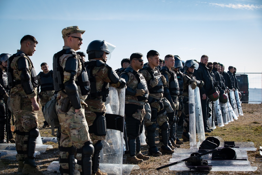 Multinational crowd riot control training at Camp Bondsteel