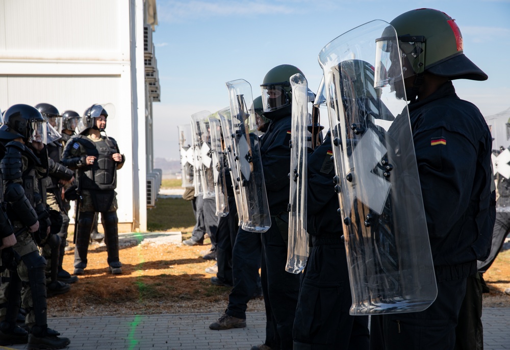 Multinational crowd riot control training at Camp Bondsteel