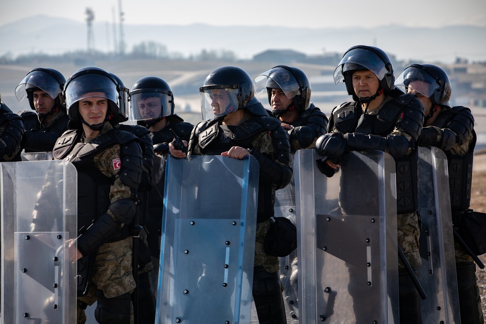 Multinational crowd riot control training at Camp Bondsteel
