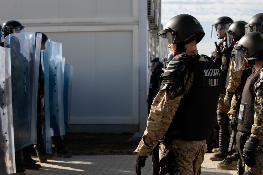Multinational crowd riot control training at Camp Bondsteel