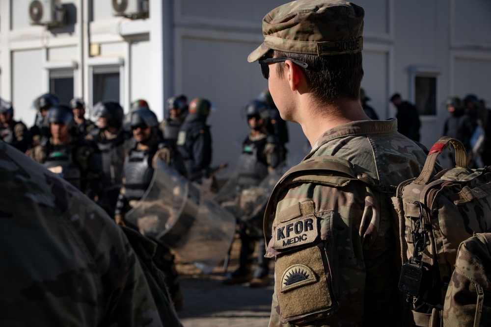 Multinational crowd riot control training at Camp Bondsteel