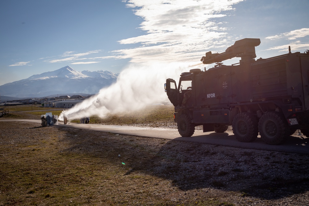 Multinational crowd riot control training at Camp Bondsteel